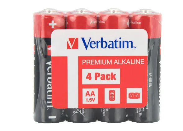 Verbatim Alcaline Battery AA, 4pcs, Pack Shrink