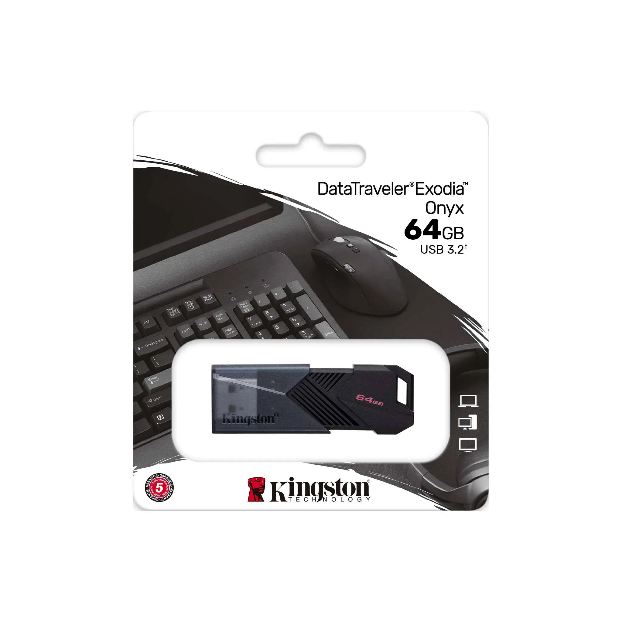 Флеш-накопитель USB3.2 Kingston DataTraveler Exodia Onyx 64ГБ / Black