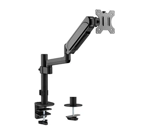 Arm for 1 monitor 17"-32" - Gembird MA-DA1P-01, Adjustable desk display mounting arm, Gas spring 2-9 kg, VESA 75/100, arm rotates, extends and retracts, tilts to change reading angles, and allows to rotate display from landscape-to-portrait mode