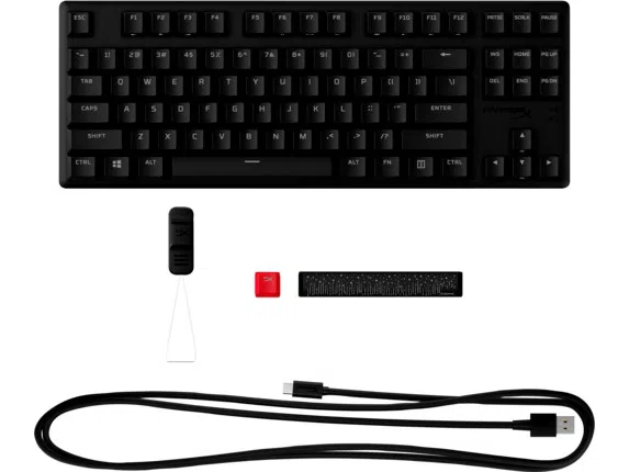 Клавиатура HYPERX Alloy Origins Core PBT, HyperX Aqua - Tactile key switch, [639N9AA#ABA]