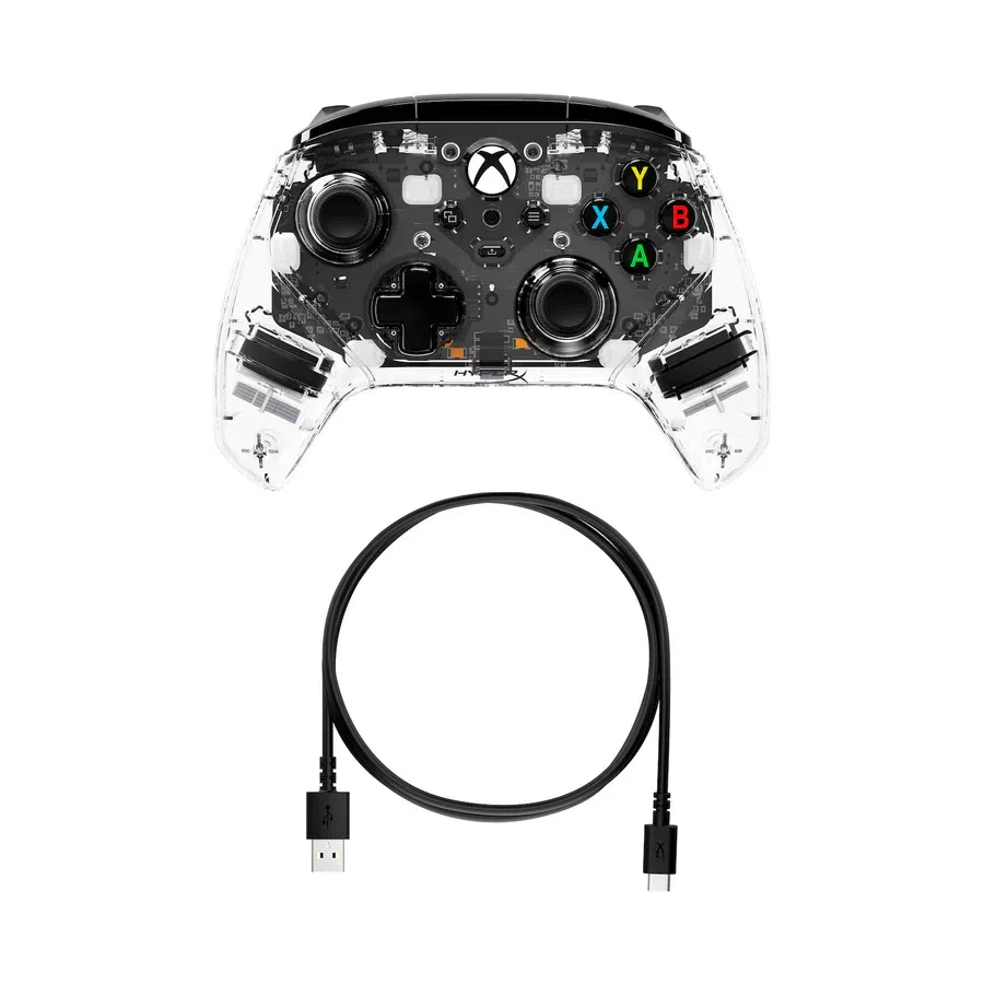 Gamepad HyperX Clutch Gladiate RGB [7D6H2AA], for Xbox Series S/X / PC, Transparent