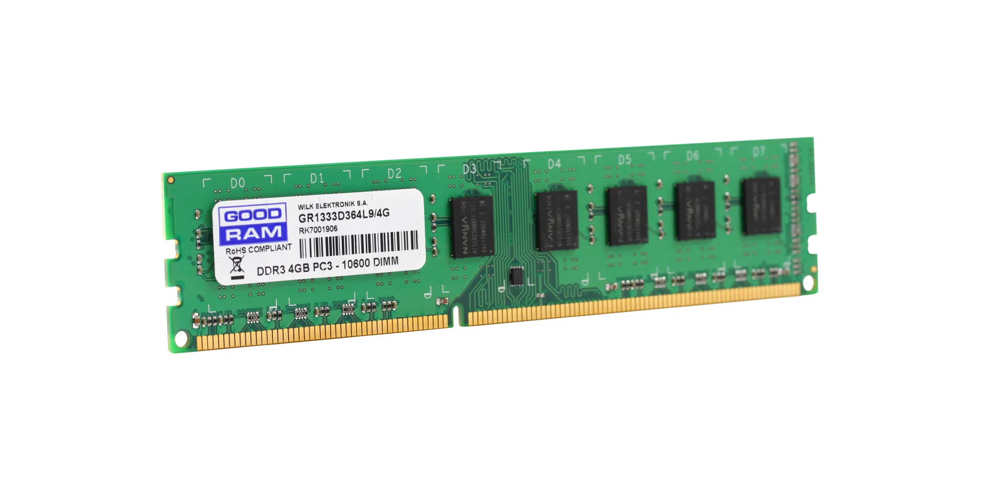 4GB DDR3L-1600 GOODRAM, PC12800, CL11, Single Rank, 1.35V