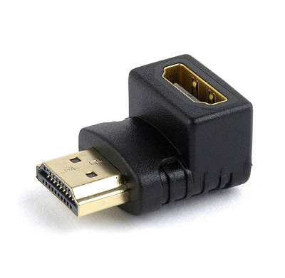 Adapter HDMI-HDMI - Gembird A-HDMI90-FML, Adapter HDMI female 90° to HDMI male, gold plated contacts