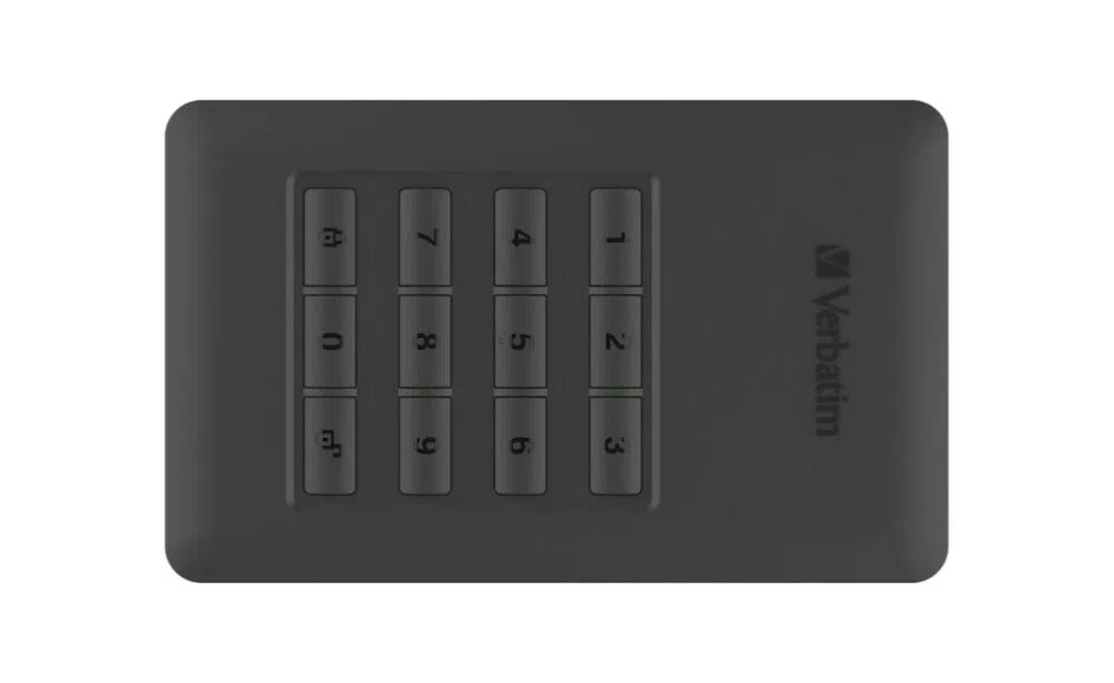 2.5" External HDD 2.0TB (USB3.0/USB-C) Verbatim "Store 'n' Go with Keypad Access", Black, AES 256-bit Hardware Encryption, Built-in keypad for password input, Nero Backup Software, Green Button Energy Saving Software