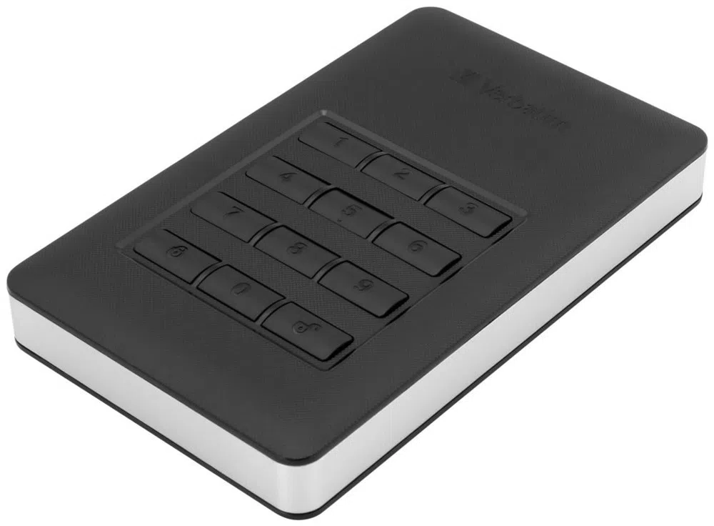 2.5" External HDD 2.0TB (USB3.0/USB-C) Verbatim "Store 'n' Go with Keypad Access", Black, AES 256-bit Hardware Encryption, Built-in keypad for password input, Nero Backup Software, Green Button Energy Saving Software