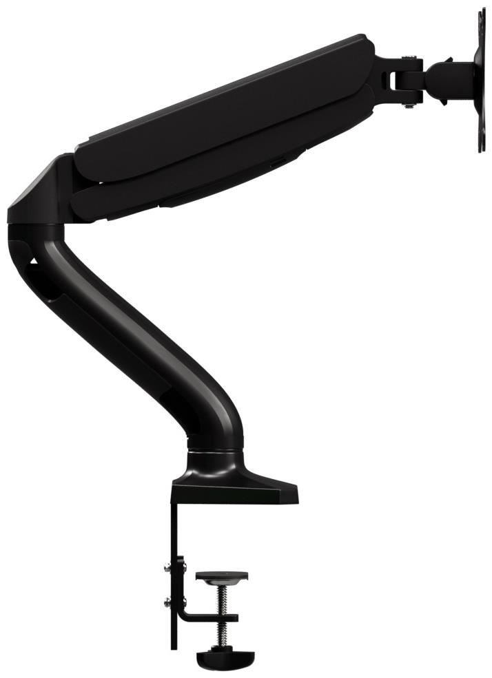 Arm for 1 monitors 15"-27" - AOC AS110D0 Black, Desk Clamp/Grommet, Aluminum structure, Gas spring, Height adjustment, Max.Load: 0-8kg, Tilt: '-90°~+85°, Swivel:180°, Rotation:360°, Hidden cable management, VESA 75/100