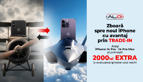 Alegi iPhone 14 Pro | 14 Pro Max prin Trade-In și primești 2000 lei EXTRA la evaluarea iphone-ului vechi