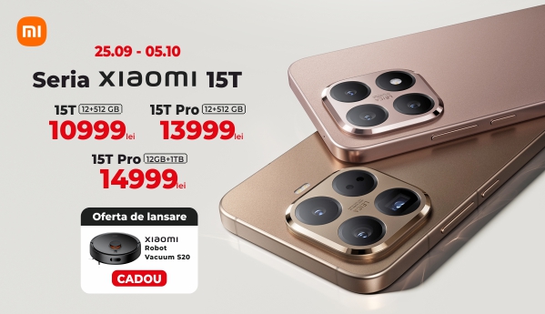 Seria Xiaomi 15T + Xiaomi Robot Vacuum S20 CADOU!