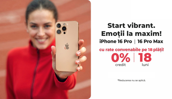 iPhone 16 Pro | 16 Pro Max = 0% Credit | 18 luni
