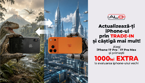 Alegi iPhone 17 Pro | 17 Pro Max prin Trade-In și primești 1000 lei EXTRA la evaluarea iphone-ului vechi