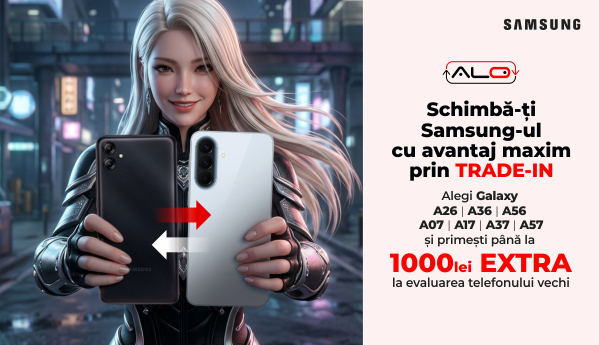 Alegi Galaxy A26 | A36 | A56 | A07 | A17 | A37 | A57 și primești până la 1000 lei EXTRA la evaluarea telefonului vechi.