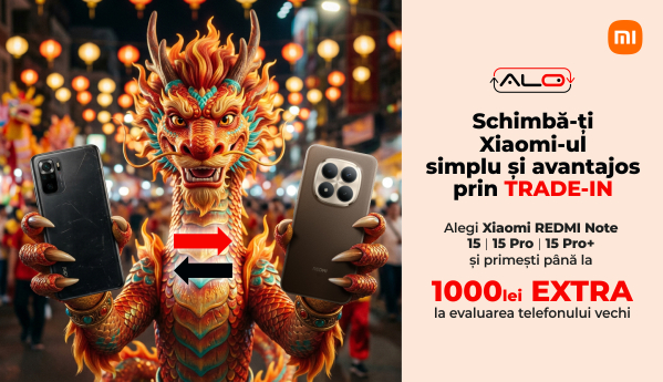 Alegi Xiaomi Redmi Note 15 | 15 Pro | 15 Pro+ și primești până la 1000 lei EXTRA la evaluarea telefonului vechi.