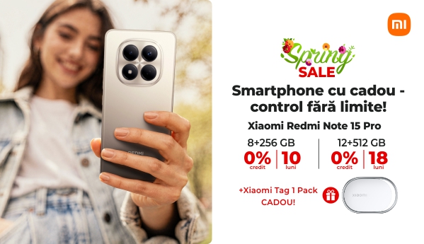 Spring SALE - Xiaomi Redmi Note 15 Pro + Xiaomi Tag 1 Pack CADOU!