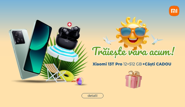 Trăiește vara cu Xiaomi 13T Pro 12/512 GB + CADOU!