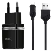 Зарядное устройство Hoco C12 Black (Lightning cable)