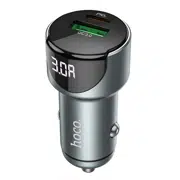 HOCO Z42 Light road dual port digital display PD20W+QC3.0 car charger Gray