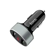 Încărcător auto HOCO Z26 high praise dual port car charger with digital display White