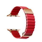 Curea din piele Apple Watch cu MagSafe 42/44/45 mm, Red