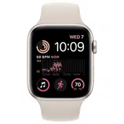 Apple Watch SE 2 (2022) 44mm Aluminum Case with Starlight Sport Band, GPS, Starlight