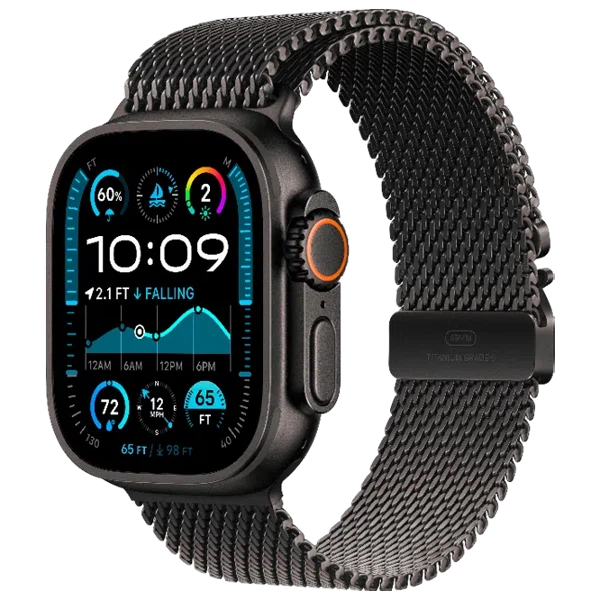 Apple Watch Ultra 2 Black Titanium Milanese Loop Black