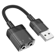 Adapter Hoco LS37 Spirit 2-in-1, Negru