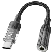 Adaptor Hoco LS37 Spirit, USB-C to 3.5 mm, Gri