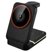 Statie de incarcat wireless T33 4 in 1 LED, Black