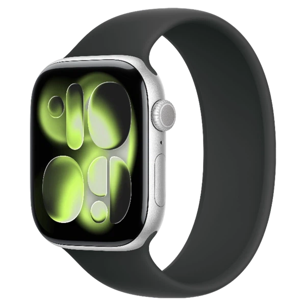 Apple Watch 11 Aluminum GPS Silver Solo Loop Black 46 mm