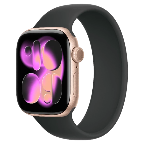 Apple Watch 11 Aluminum GPS Rose Gold Solo Loop Black 42 mm