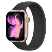 Apple Watch 11 Aluminum GPS Rose Gold Solo Loop Black 46 mm