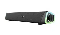 Trust Gaming GXT 620 AXON, RGB gaming soundbar with rainbow wave lighting and easy-to-reach volume control, 12W, USB power/3.5mm jack 140cm, Black