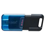 USB Flash Drive Kingston DataTraveler 80M, 64GB, Black/ Blue