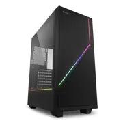 Корпус Sharkoon RGB FLOW / w/oPSU / Side panel / 1x120mm A-RGB LED / ATX / Black