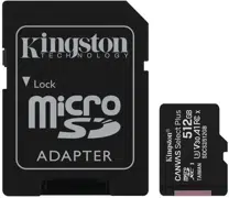 Карта памяти microSD Kingston Canvas Select Plus V30/ 100MBps/ 512GB+ SD adapter