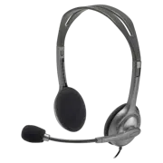 Наушники Logitech H110, Проводные, Серый
