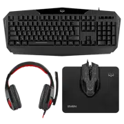Gaming Keyboard & Mouse & Mouse Pad & Headset SVEN GS-4300, Black, USB/3.5mm