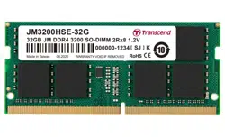 32GB DDR4- 3200MHz SODIMM Transcend PC25600, CL22, 260pin DIMM 1.2V