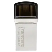Флеш-накопитель Transcend JetFlash 890, 64ГБ, Silver