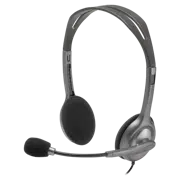 Căști Logitech H111, Cu fir, Gri