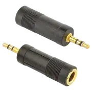 Adaptor audio Cablexpert A-6.35F-3.5M, Negru