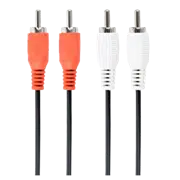 Cablu Cablexpert CCA-2R2R-6, RCA to RCA, 1.8 m, Negru