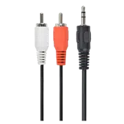 Cablu audio Cablexpert CCA-458-5M, 3.5 mm la 2x RCA, 5 m, Negru