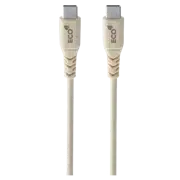 Cablu Cellularline Become Eco Cable Type-C to Type-C, USB-C to USB-C, 1.2 m, Bej