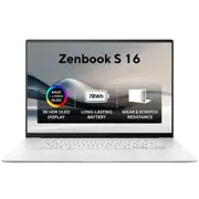 Ноутбук 16" ASUS Zenbook S 16 OLED UM5606WA, Scandinavian White, AMD Ryzen AI 9 HX 370, 32Гб/1024Гб, Windows 11 Home