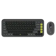 Беспроводная клавиатура и мышь Logitech POP ICON, Graphite/Green