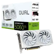 Видеокарта ASUS Dual GeForce RTX 5060 Ti White OC, RTX 5060 Ti, 16 ГБ, White