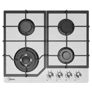 Plită incorporabilă cu gaz Midea MG684TGW, Alb
