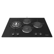 Plită încorporabilă pe gaz Candy CVG74SQPN, Negru